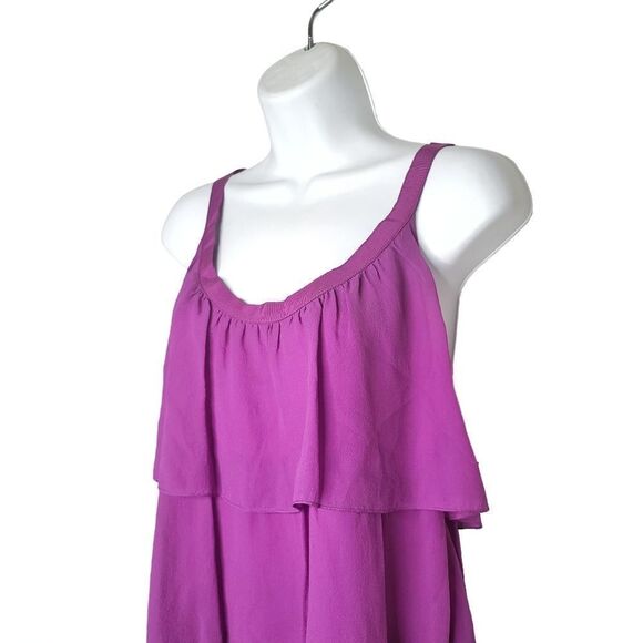 Banana Republic | Fuchsia Silk Tiered Tie Back Tank | XSP - Picture 3 of 10